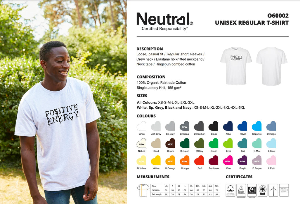 Geborduurde T-shirt | Positive Energy