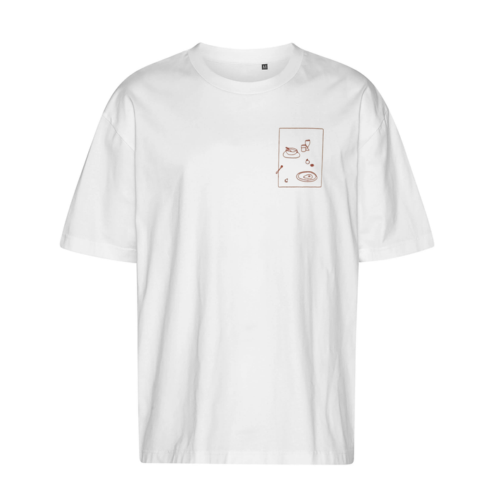 Oversized T-shirt | met rode borduring